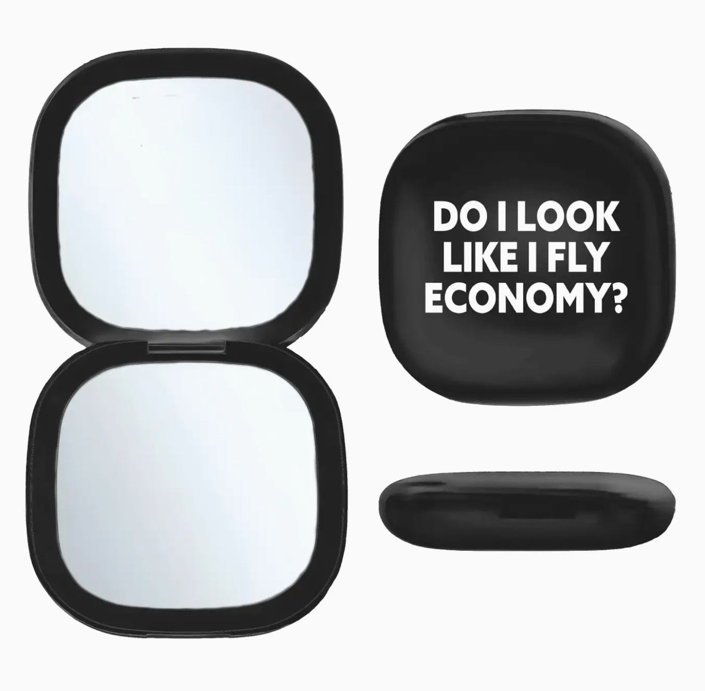 Led Compact Mirror (Black) - Fly Economy