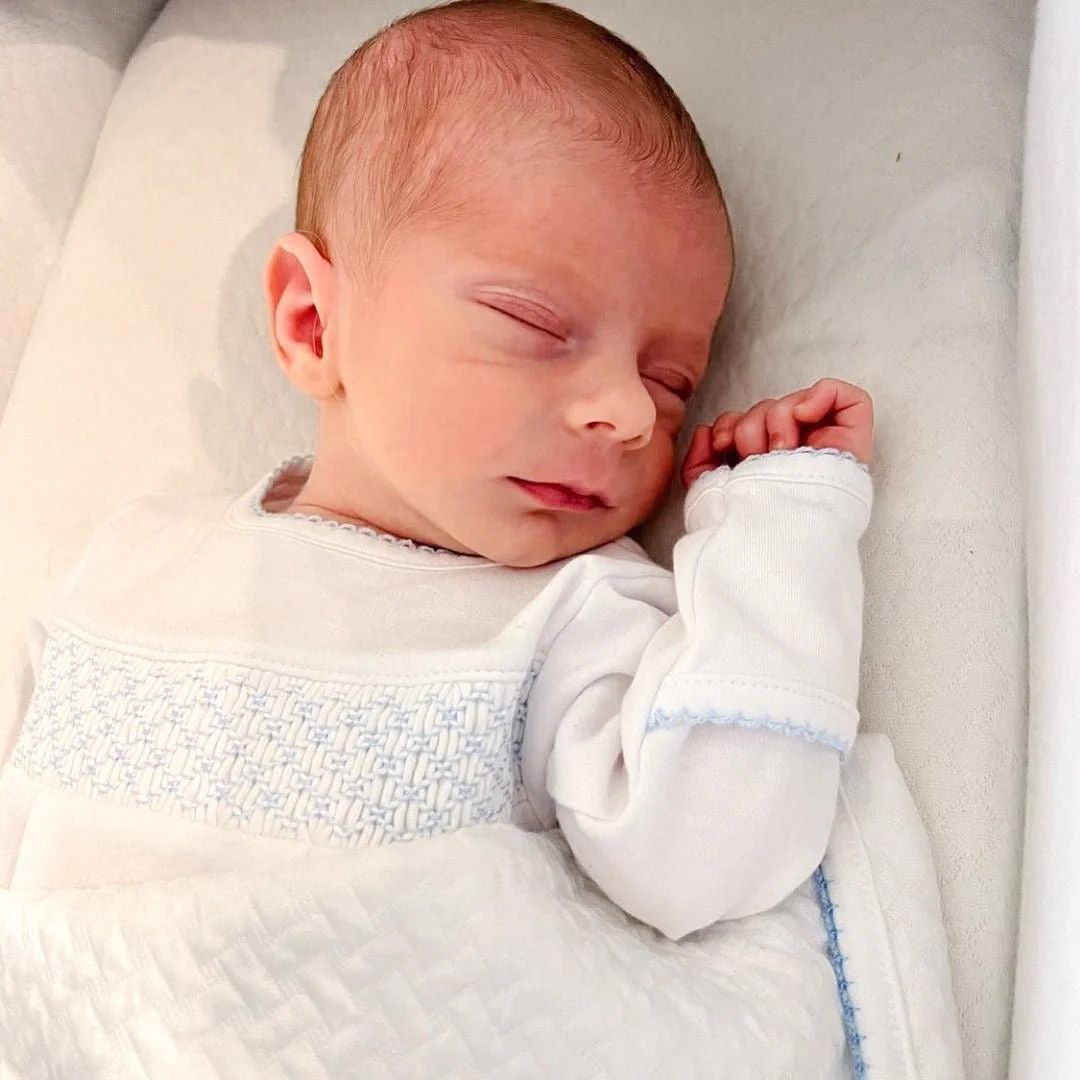 Essentials Smocked White Footie with Blue Trim