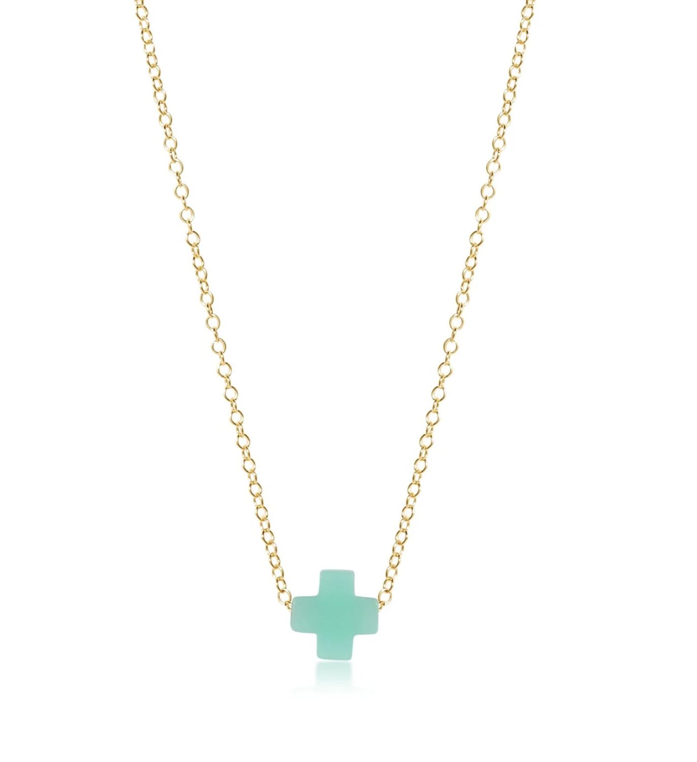 16&quot; Necklace Gold Signature Cross- Mint