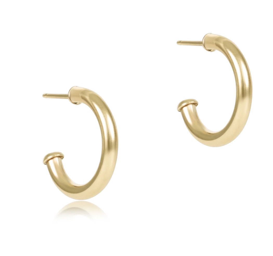 Round Gold 0.5&quot; Post Hoop 2mm Smooth