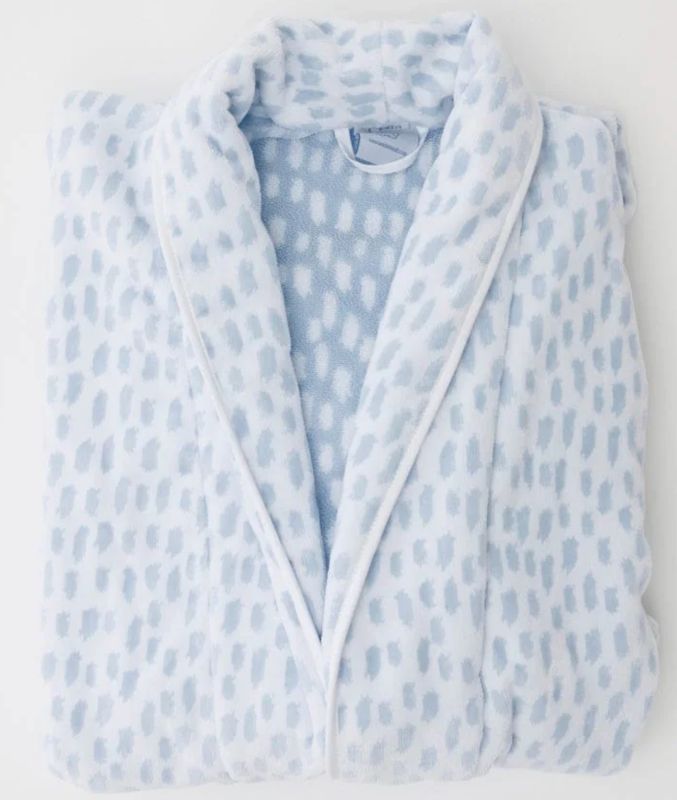 Long Patterned Plush Robe 