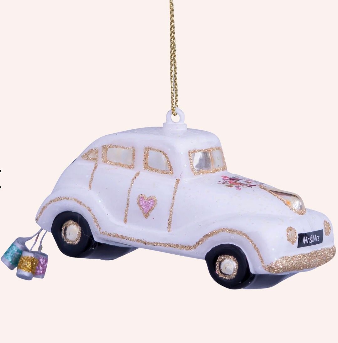 Wedding Car "Just Married" Ornament
