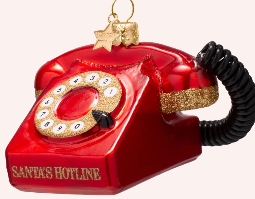 Opal Red Vintage Telephone Ornament