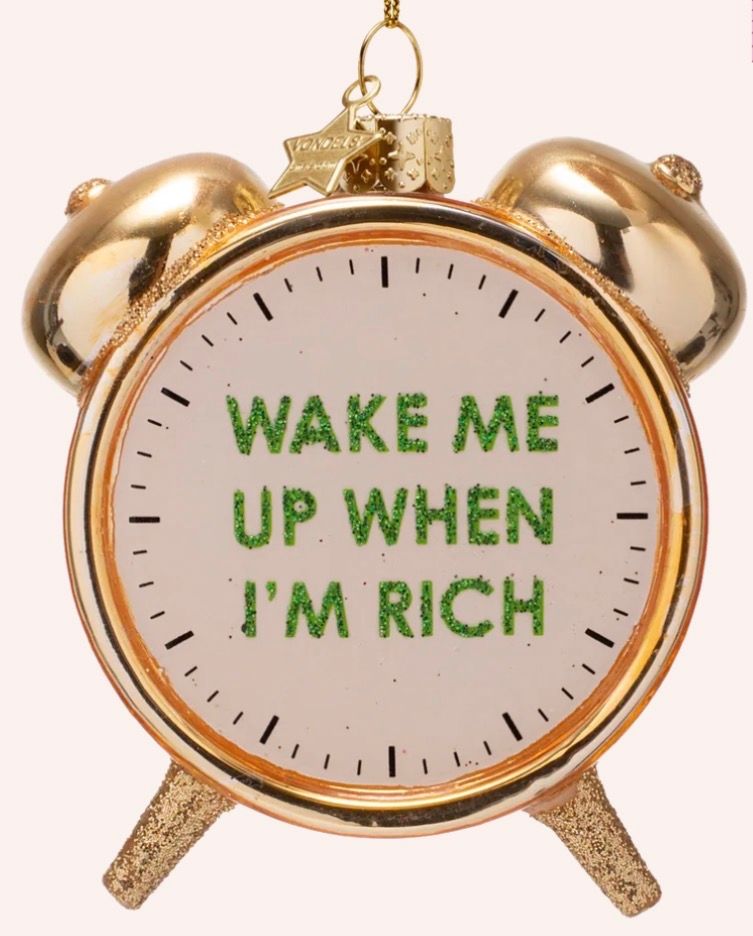 Shiny Gold Rich Clock Alarm Ornament