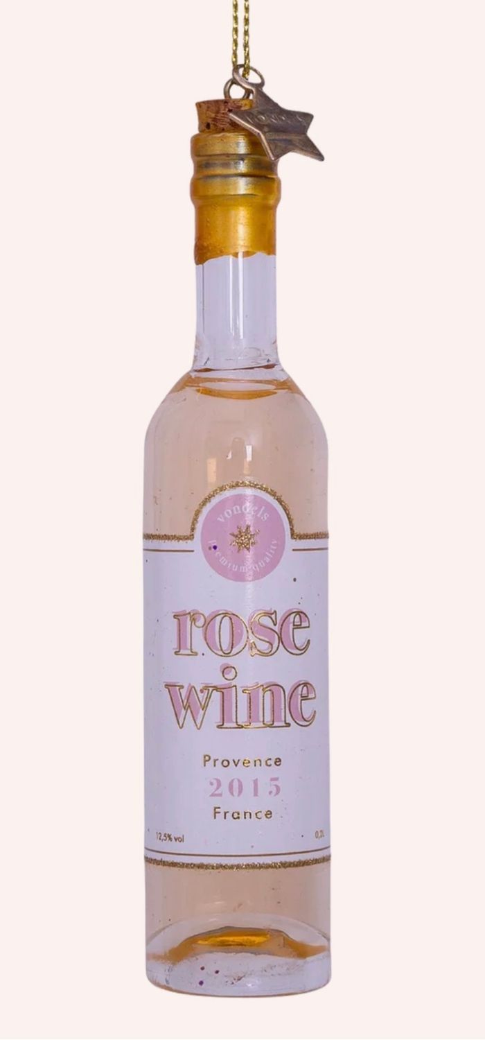 Rosé Wine Bottle Ornament