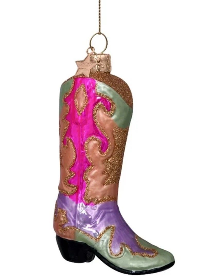 Multicolor Cowboy Boot Ornament