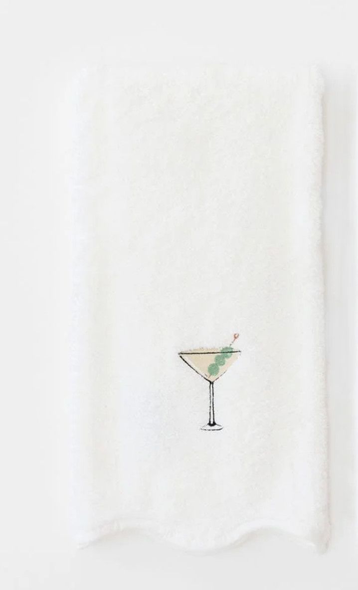 Scalloped Powder Bath Towel - Martini Glass