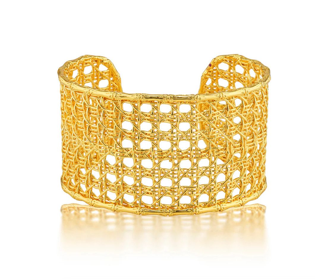 Veranda Caning Cuff Gold