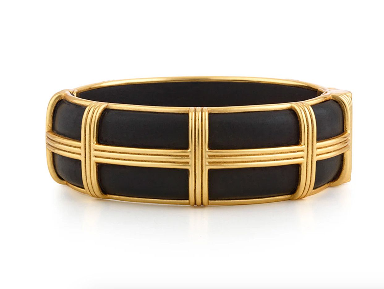 Gaia Hinged Bangle S/M- Ebony