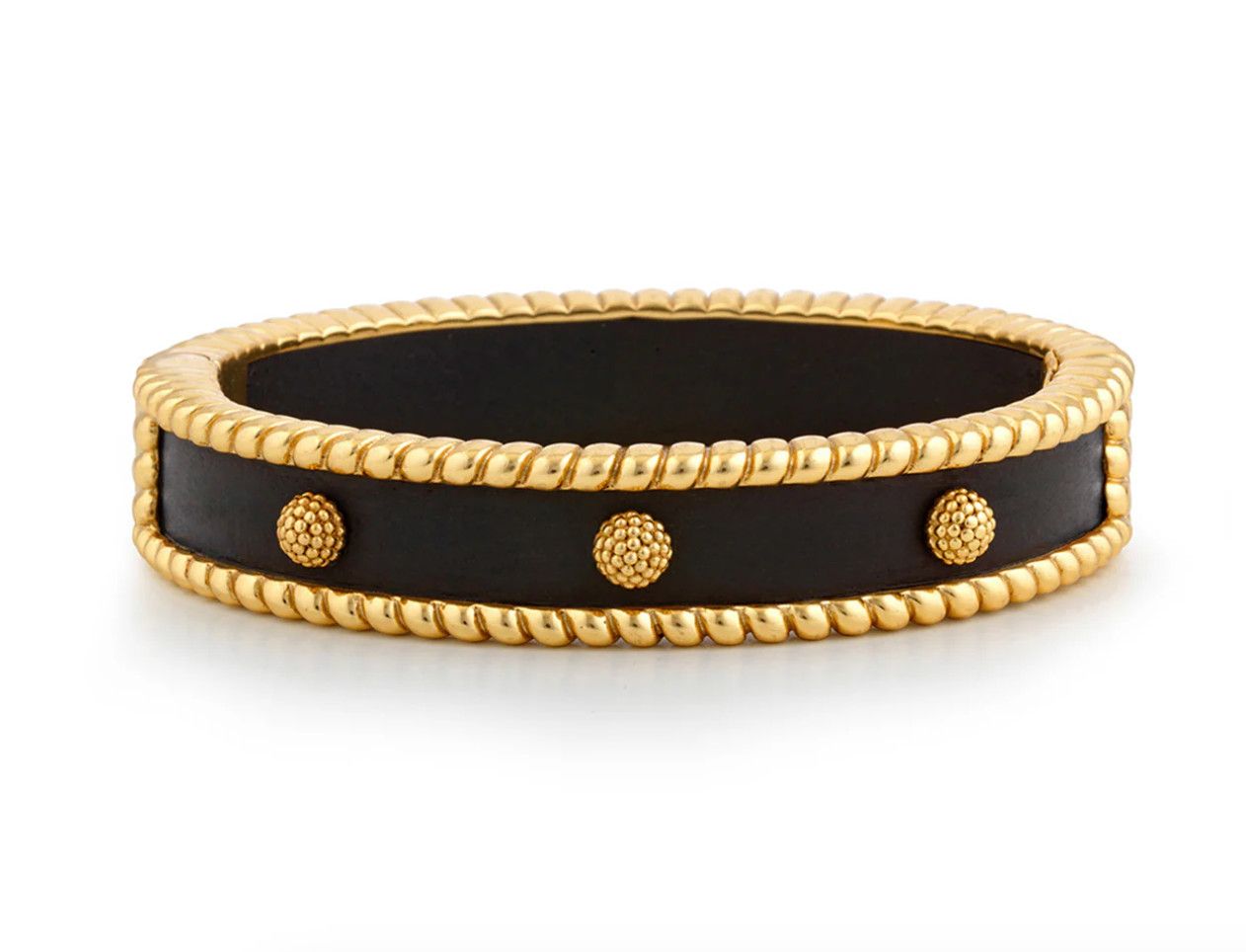 Berry Small Hinged Bangle- Ebony