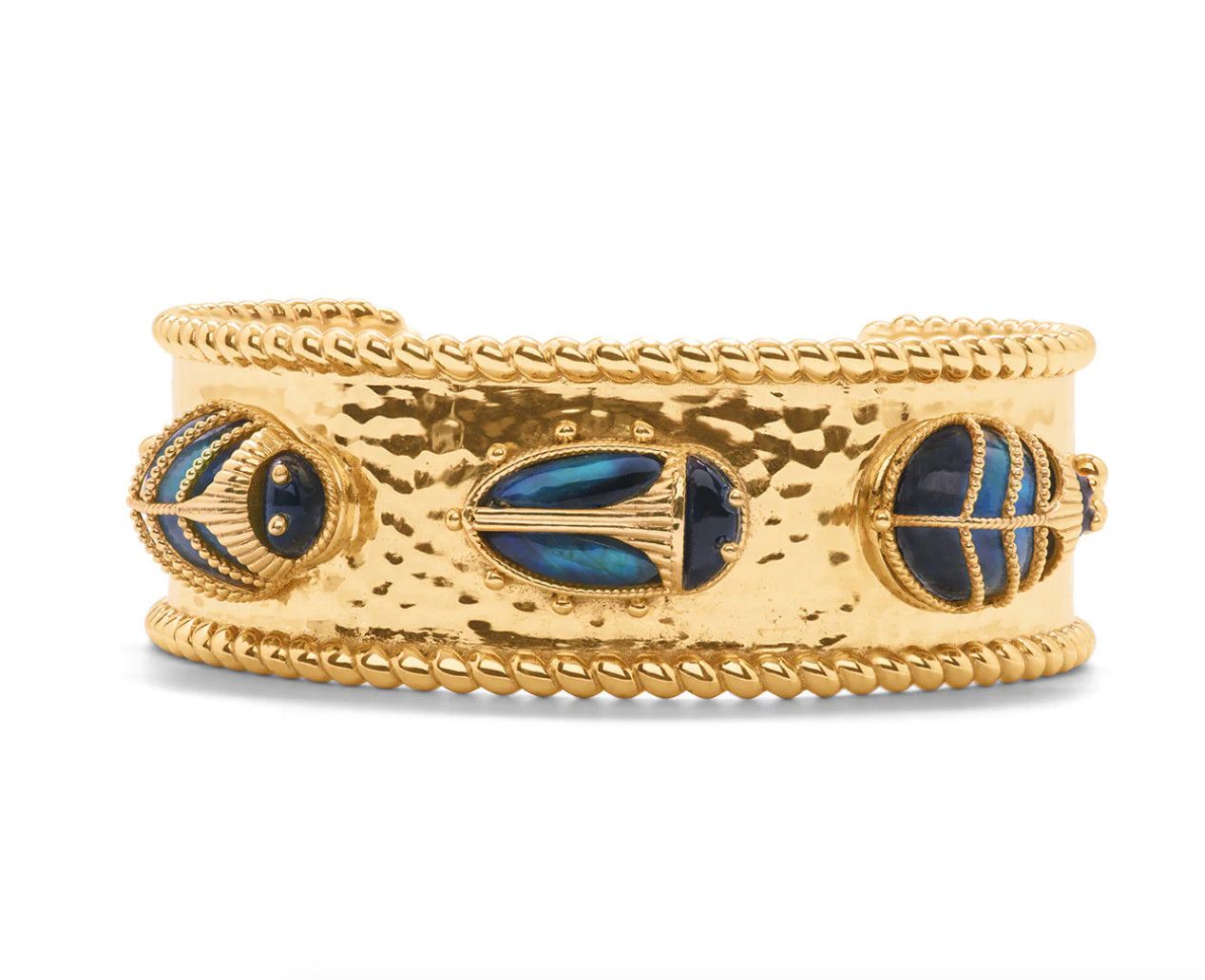 Scarab Family Cuff- Blue Labradorite/Black Agate