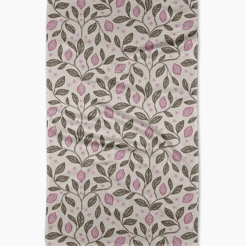 Pink Summer Lemons Tea Towel
