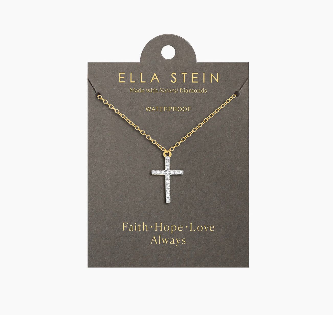 Waterproof Believe Cross Pendant Necklace