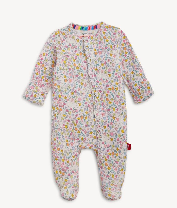 MM Bunny Blossom Modal Footie with Ruffles