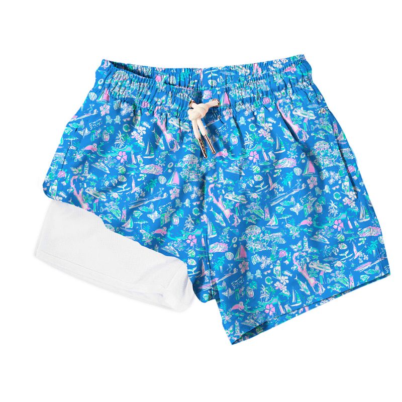 Blue Bermuda Boys Swim Trunks