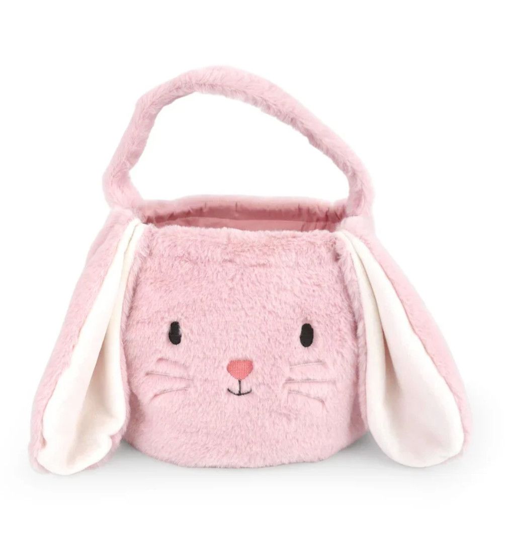 Fluffy Bunny Basket - Pink