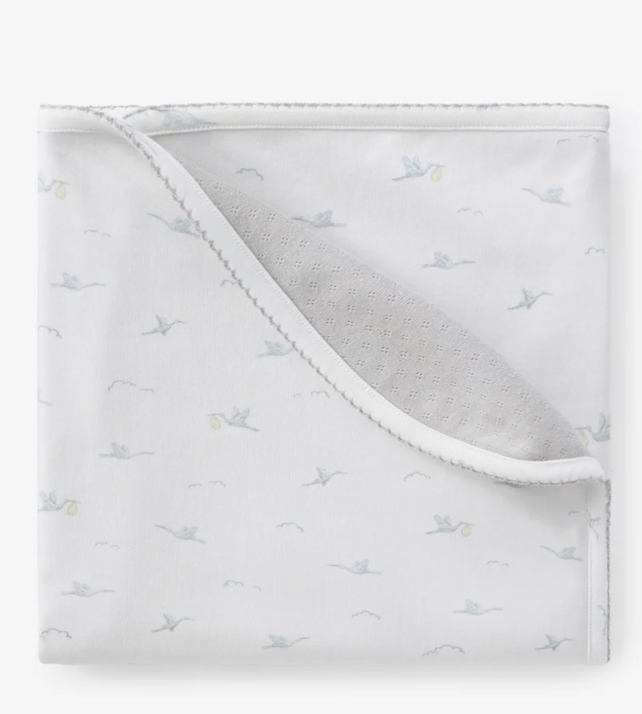 EB Stork Embroidered Reversible Blanket 30x40