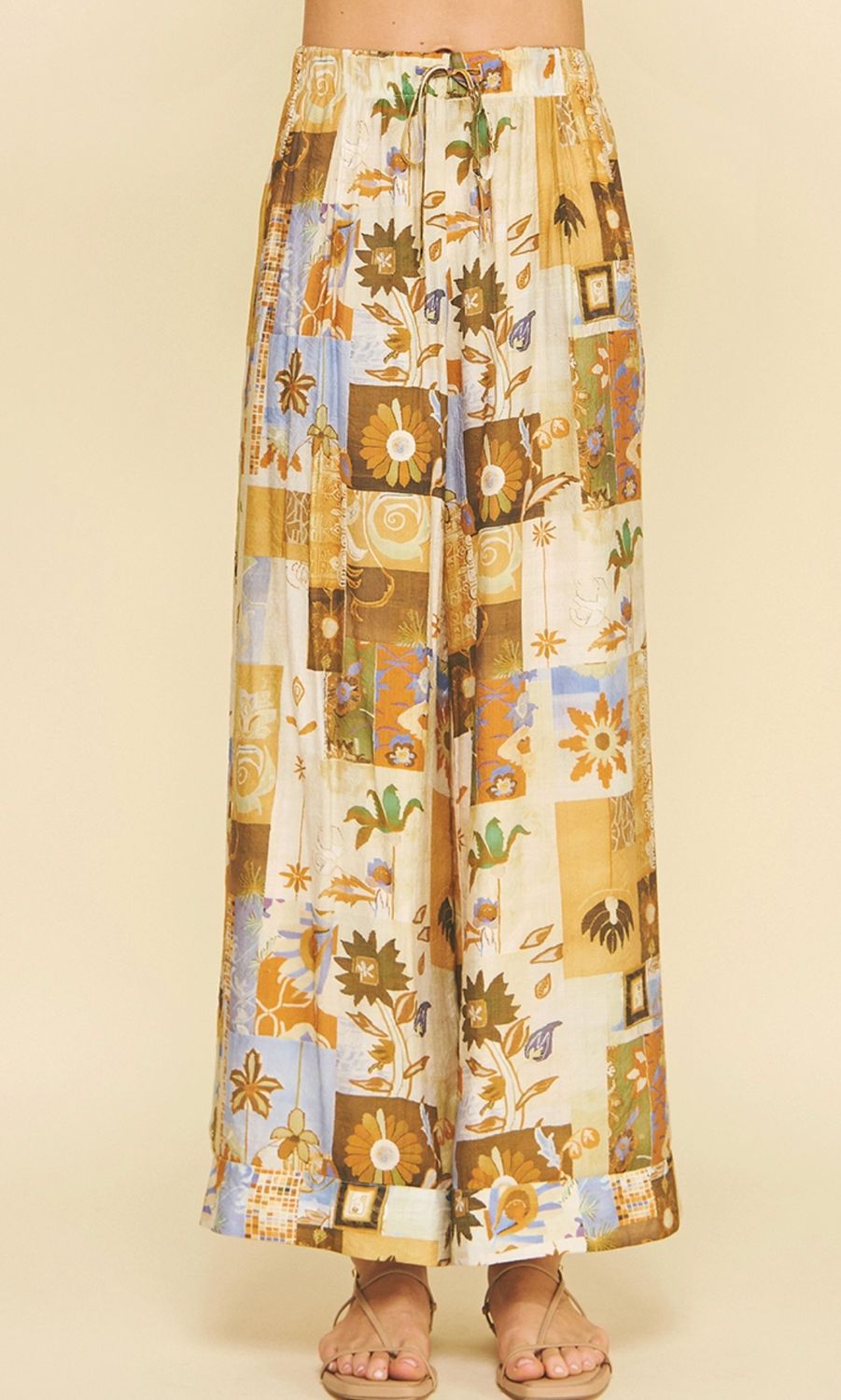 Printed Wide Leg Pants
