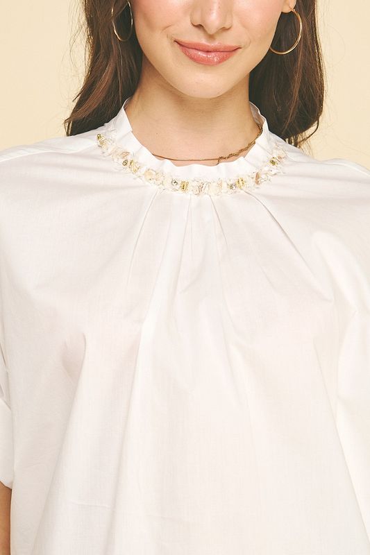 Seashell Detailed Neck Top 