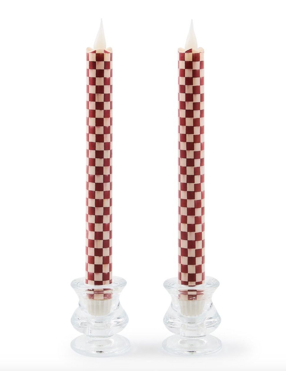 Cherry Check Flameless Candle-Set of 2