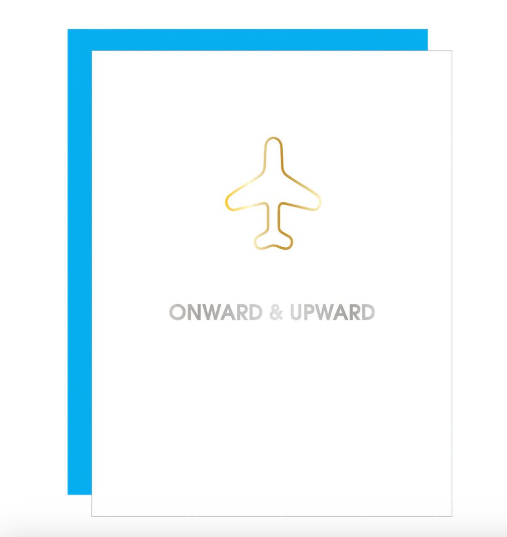 Onward &amp; Upward Paperclip Plane Card
