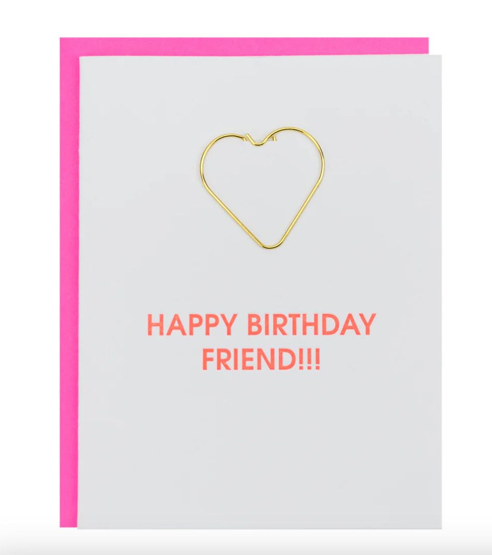 HBD Friend Paperclip Heart Card