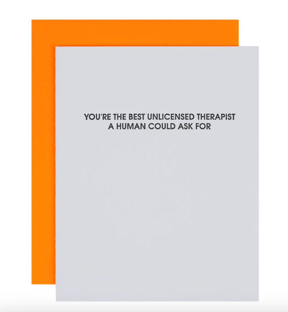 Unlicensed Therapist Letterpress Card