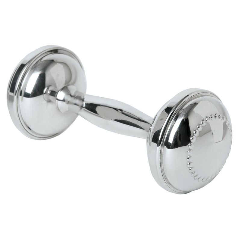Pewter Beaded Dumbbell Rattle