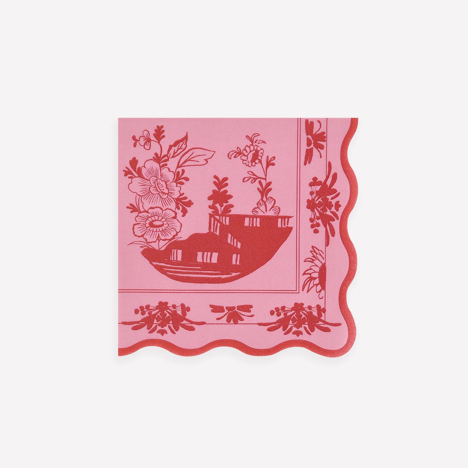 Pink Vintage Botanical Cocktail Napkins