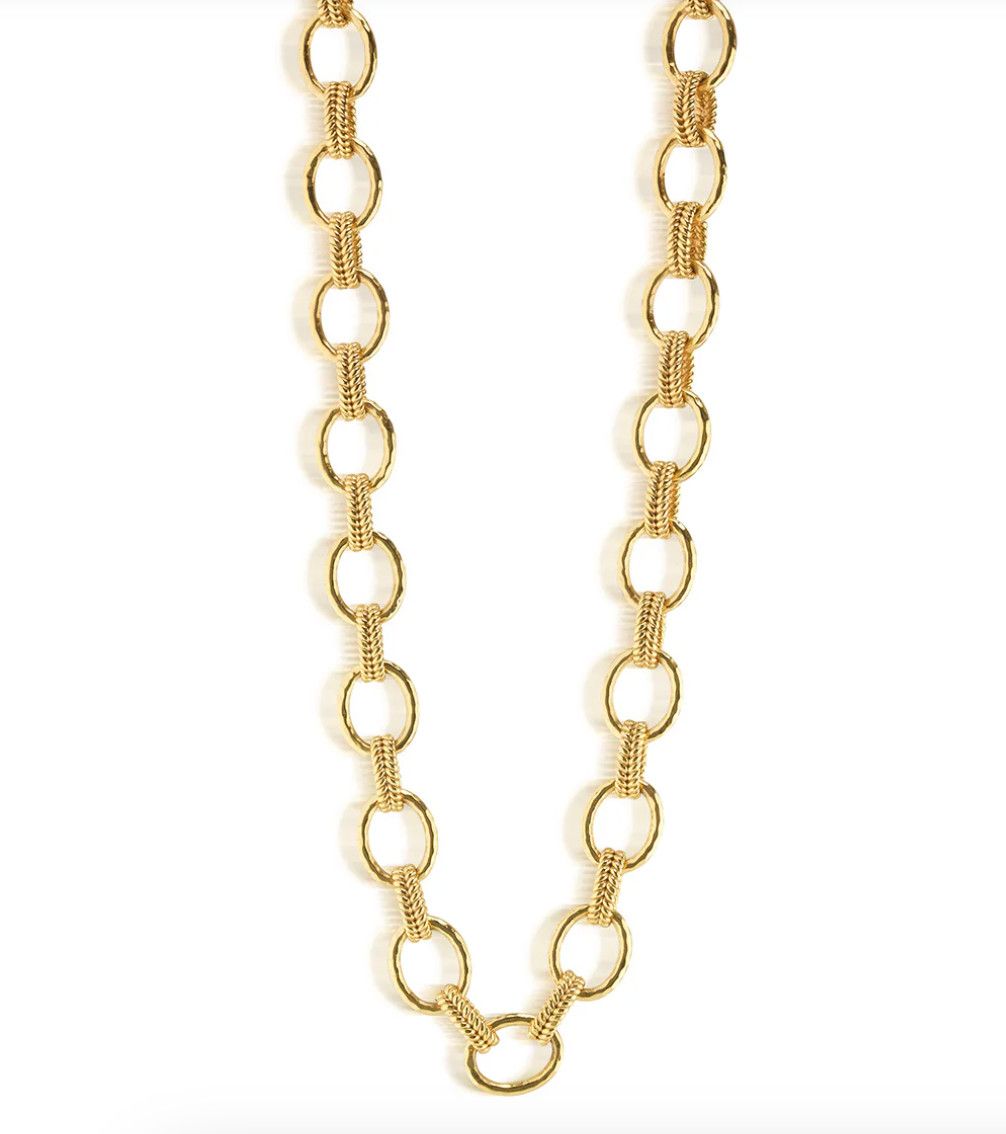 Cleopatra Regal Link Necklace, 32-Gold