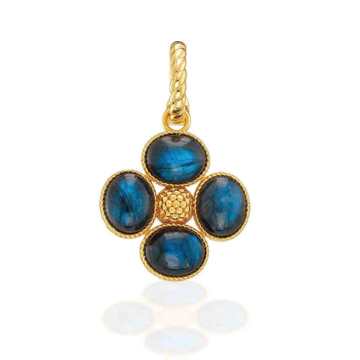 Berry Clover Double-Sided Pendant Blue Lab