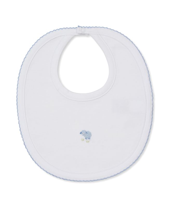 Bib Hand Emb Sweet Sheep Blue