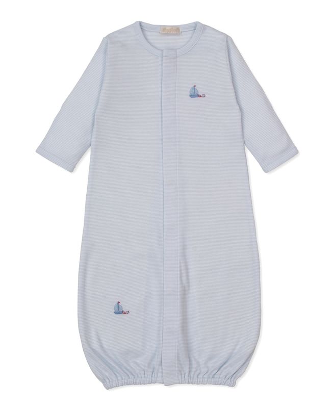 Converter Gown Hand Emb Stripe Summer Medley - Lt Blue