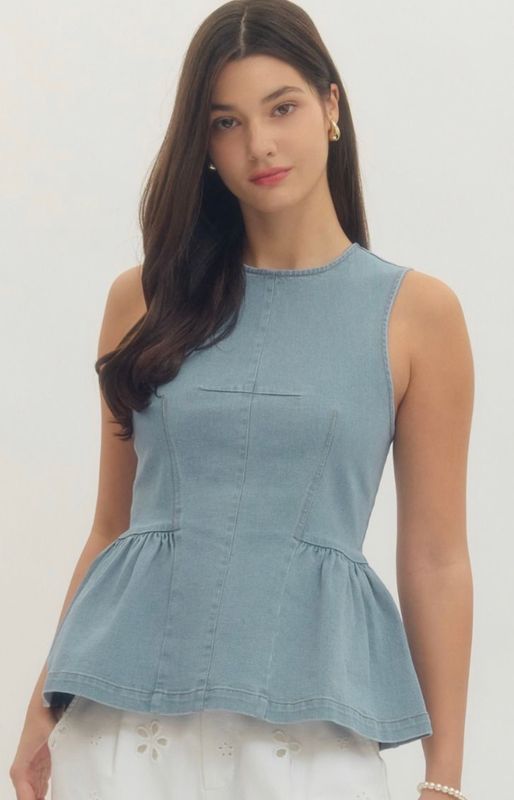Peplum Denim Top