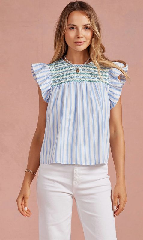 Stripe Smocked Top