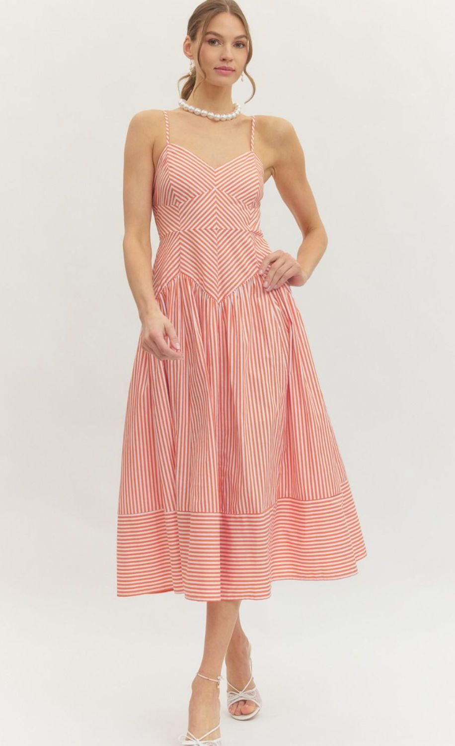 Orange Stripe Maxi Dress