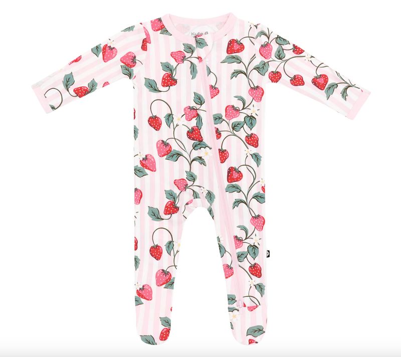 Kyte Zippered Footie Strawberry Fields
