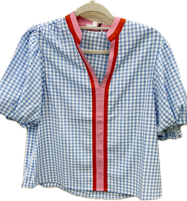 Gingham Puff Top 