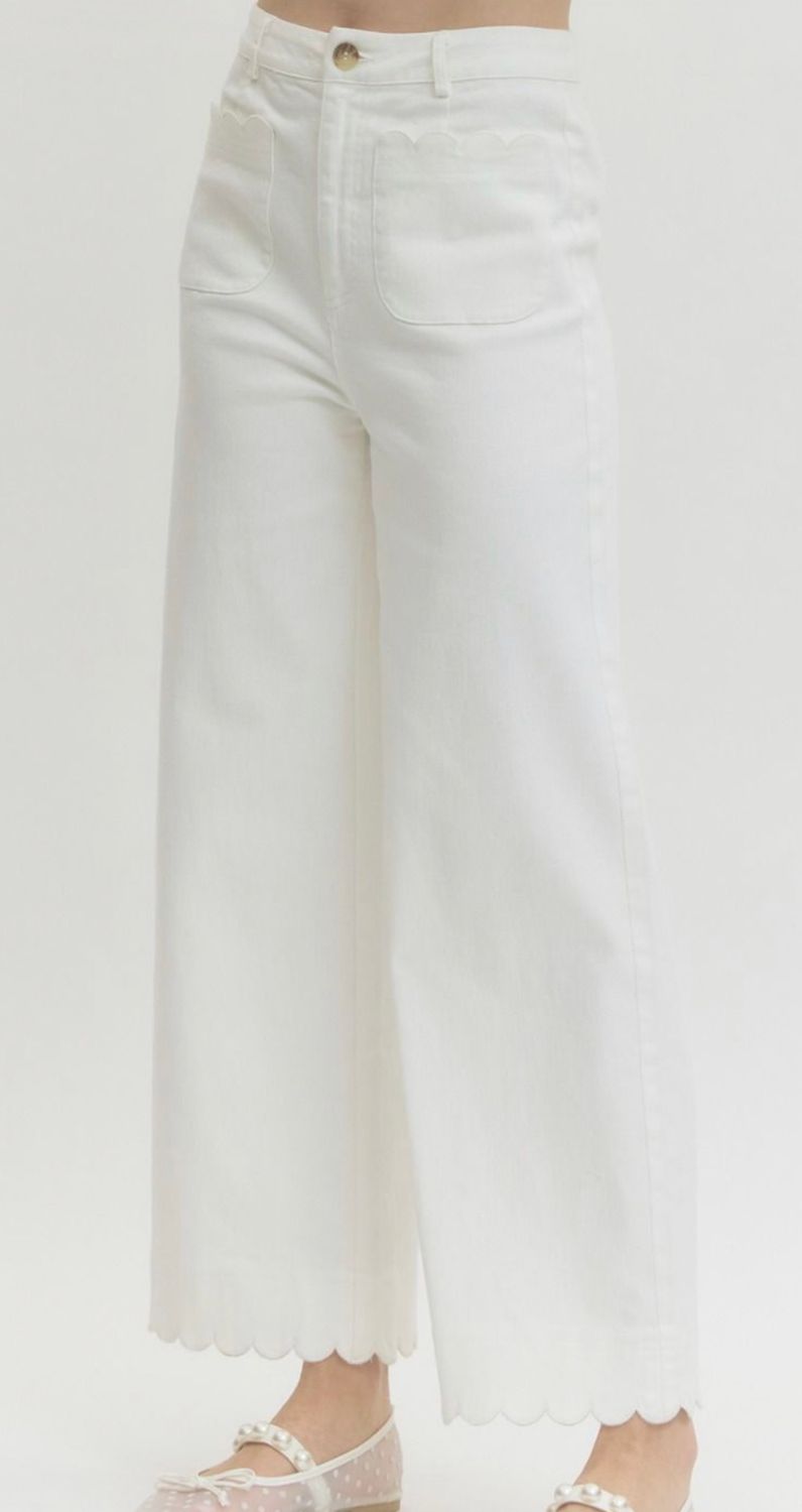 Off White Crop Pant
