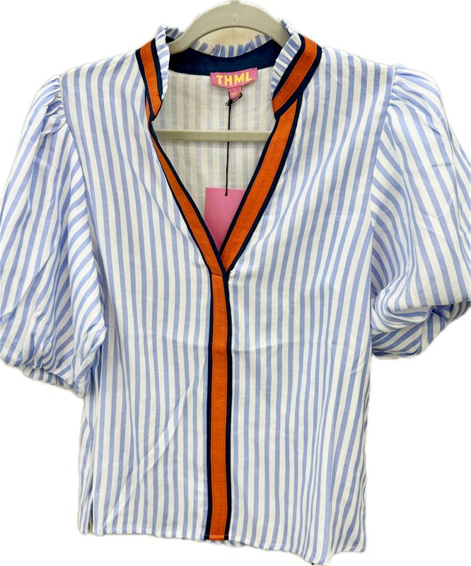 Puff Sleeve Striped Top 