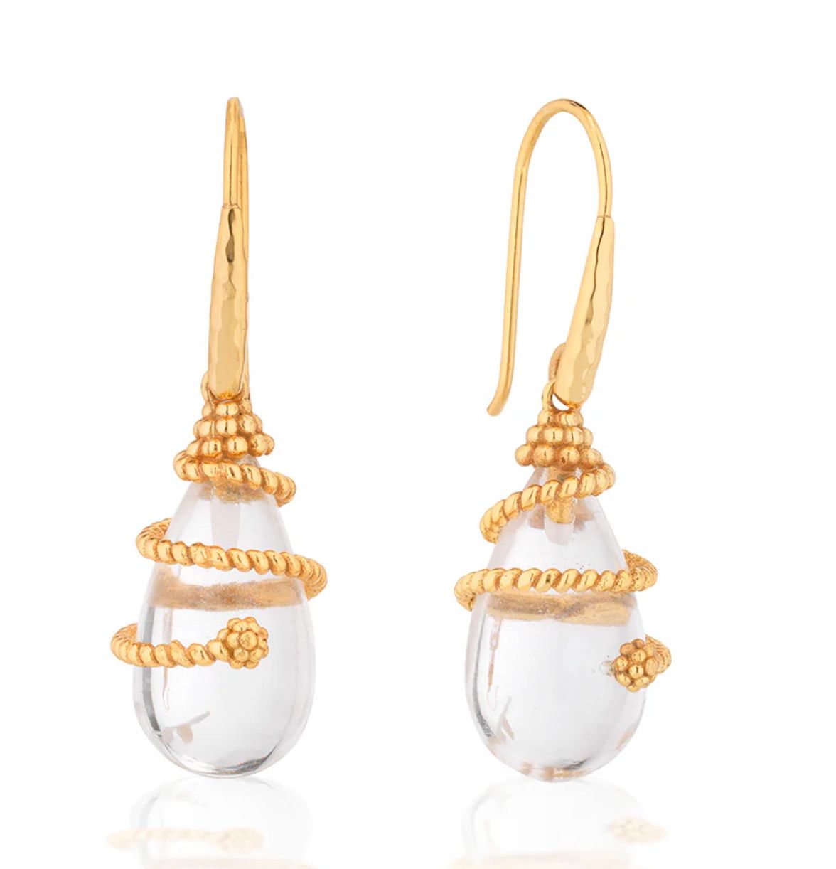 Lily Drop Earrings - Clear Quartz