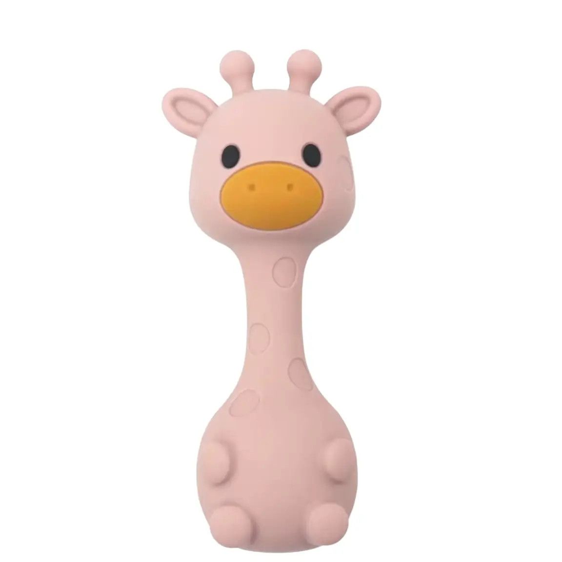 Bpa Free Silicone Giraffe Rattle - Misty Rose