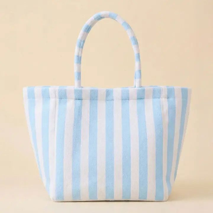 Striped Terry Tote Bag - Blue