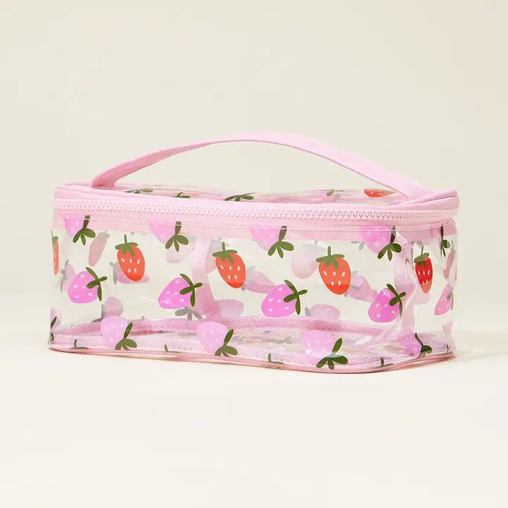 Strawberry Transparent Cosmetic Pouch