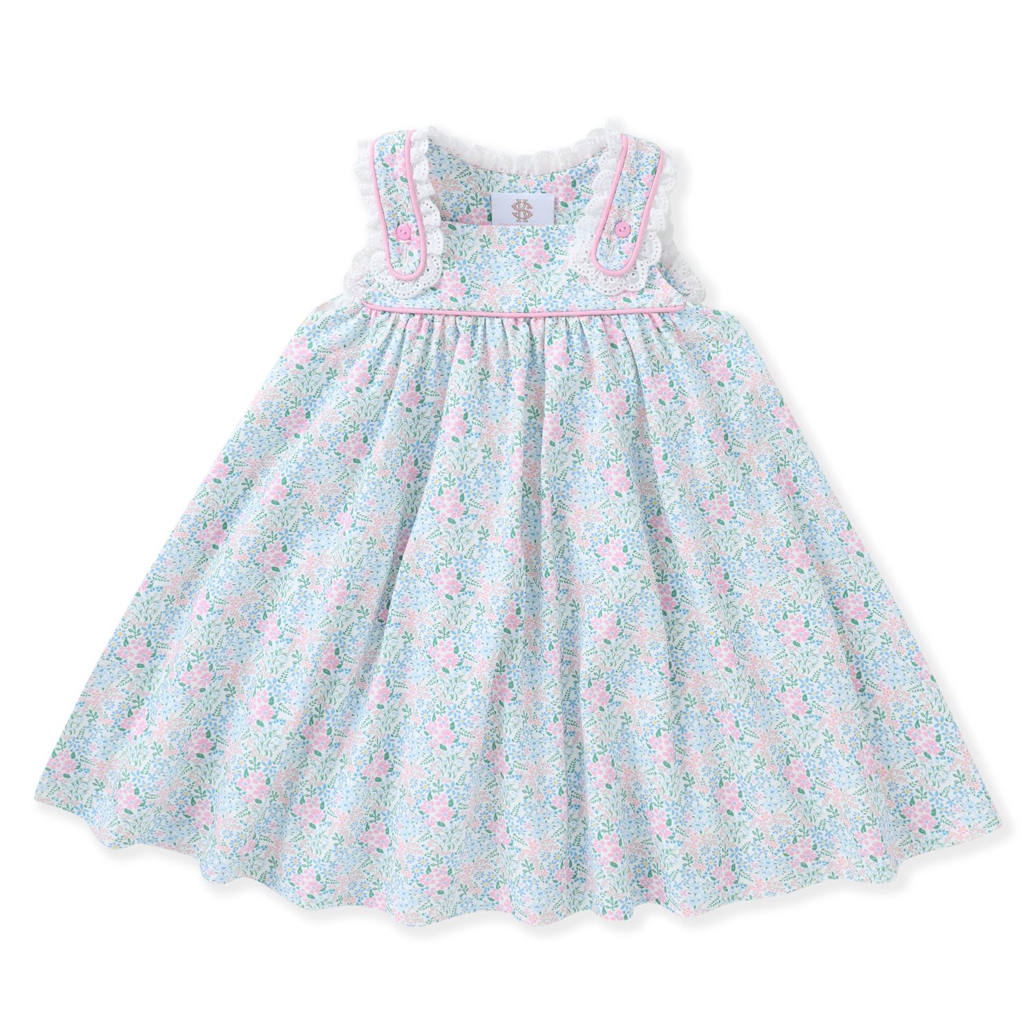 Floral Eyelet Trim Dress 