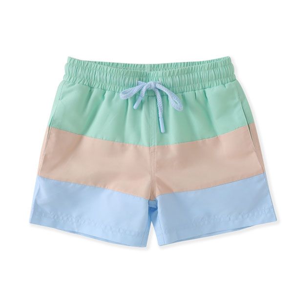 Block Swim Trunk-Blue and Green