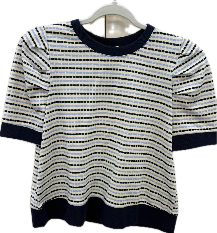 Navy Striped Knit Top