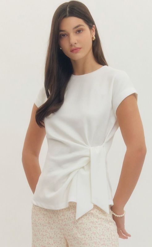 Side Tie Top - Cream