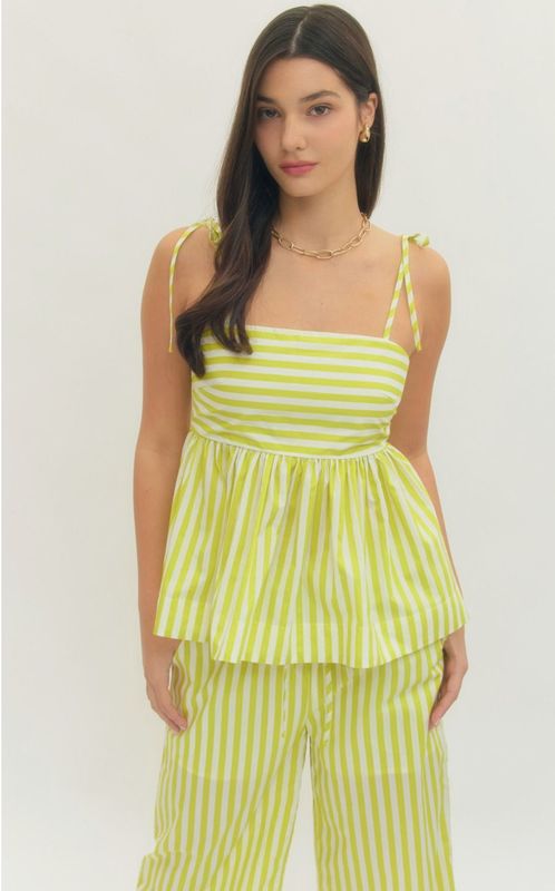 Lime Striped Top