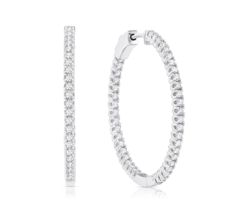 Small Pave Hoop  Plat.